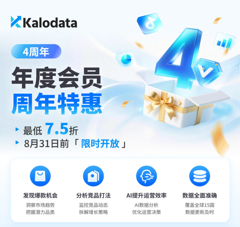 👉🏻Kalodata专属链接【微信扫码，绑定首次注册手机号】可领取7天全球专业版会员免费试用